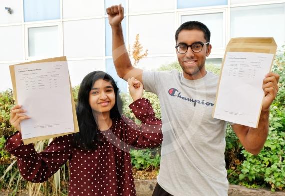 A Level Results Day 18/8/22 Pics: Mike Swift - Herschel Gmmr - Humda Navin 3A* with Mohammed Hassan A* A B.