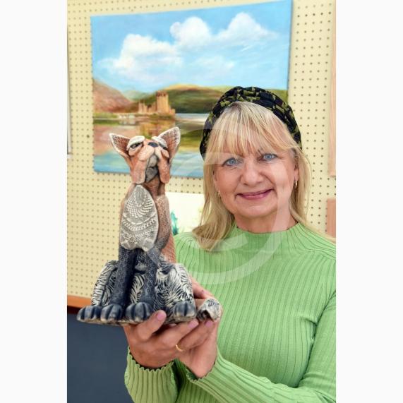 Best in show Craft, Fox by Alison Pink.Cookham Arts Club summer exhibition. Pinder Hall, 2 Lower Road, Cookham