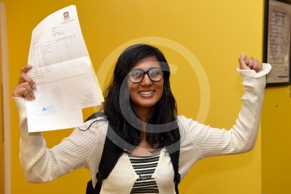 Alina Jaffri, 16. 4x9's 5x8's 1x7 1x6.GCSE results day.Upton Court Grammar School, Lascelles Road, Slough.
