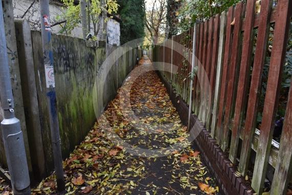 Alleyway between Bath Road and Cranbourne Close, Slough
