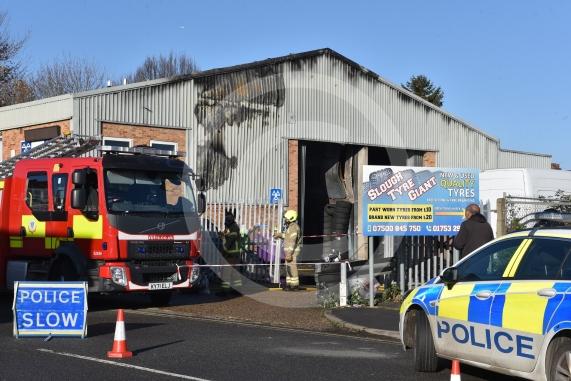 Firefighters were called to  Petersfield Avenue, Slough at around 4.15am this morning to a fire at a garage.