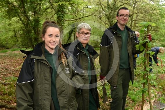 LtoR Jordan Payne, Kate Hartup and Martin Thomson.Burnham Beeches Rangers.The Big Help Out, a national day of volunteering to mark the Coronation.Burnham Beeches.