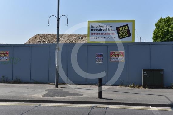 The former Sainsbury&rsquo;s site at 149 Farnham Road, Slough. A Big Yellow Storage three-storey building is replacing the supermarket. 