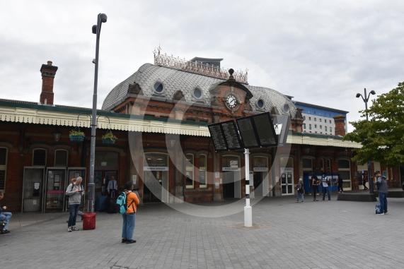Slough train station forecourt - main entrance