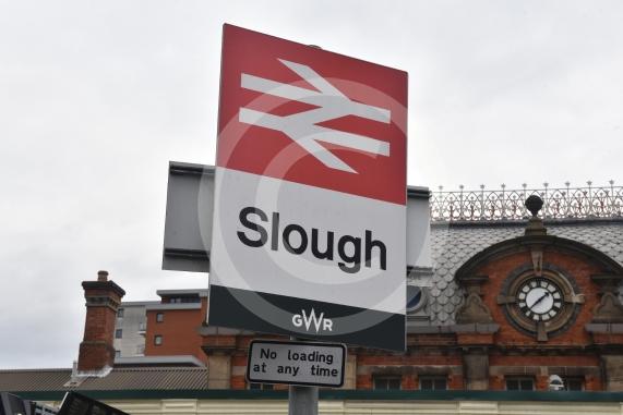 Slough train station forecourt - main entrance
