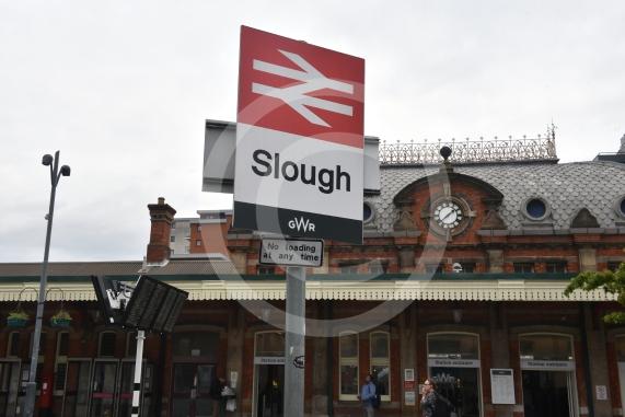 Slough train station forecourt - main entrance