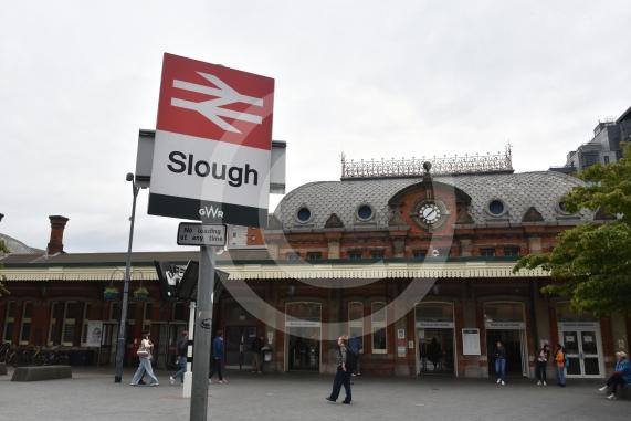 Slough train station forecourt - main entrance