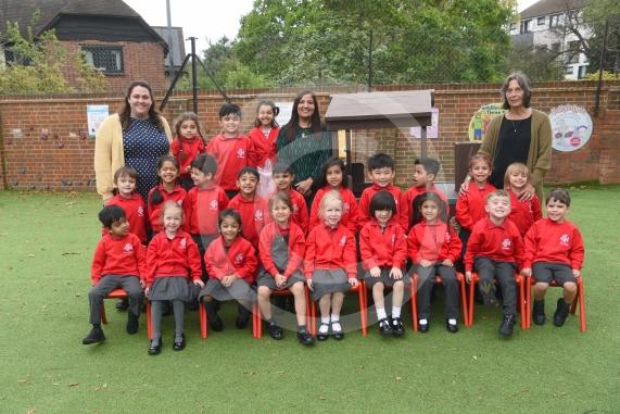 LtoR Class Teacher Miss Orla O'Shea and Teaching Assistant Miss Ismaa Munir.LtoR Class Teacher Miss Issy Longley, Teaching Assistant Mrs Shikha Joshi and Teaching Assistant Jan Larkin. Minnows Class.St Luke's CE Primary School, Cookham Road Maidenhead.
