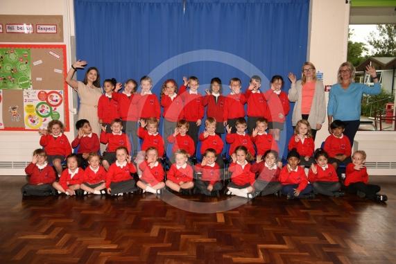 LtoR Class Teacher Miss Erin Hare, Teaching Assistant Mrs Kim Barry and Teaching Assistant Mrs Victoria Lampton. Dragonfly Class.Furze Platt Infant School, Oaken Grove, Maidenhead