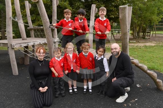 LtoR Teaching Assistant Miss Niamh Doyle and Class Teacher Mr Jack Collis. Nightingales Class.Bisham Primary School, Church Lane, Bisham.