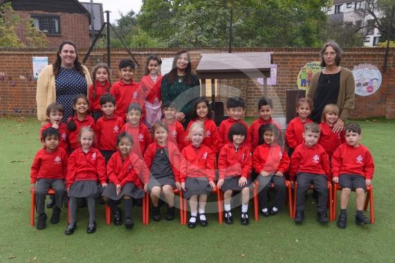 LtoR Class Teacher Miss Issy Longley, Teaching Assistant Mrs Shikha Joshi and Teaching Assistant Jan Larkin. Minnows Class.St Luke's CE Primary School, Cookham Road Maidenhead.