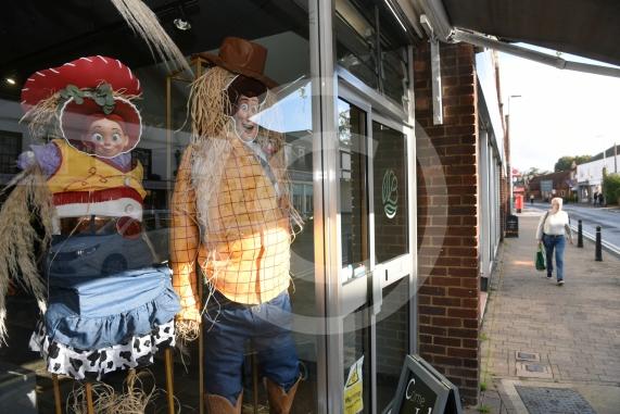 Toy Story scarecrows at Beauty in Blooms.Twyford Scarecrow Trail 2023, Twyford.