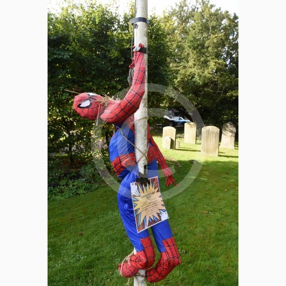 Spider Man scarecrow.Twyford Scarecrow Trail 2023, Twyford.