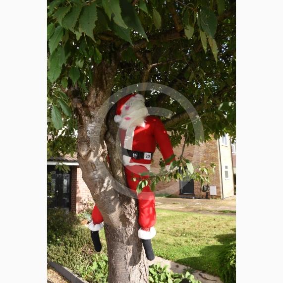 Father Christmas scarecrow.Twyford Scarecrow Trail 2023, Twyford.