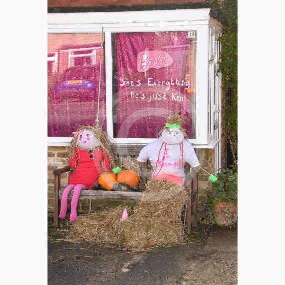 Barbie and Ken Scarecrows.Twyford Scarecrow Trail 2023, Twyford.