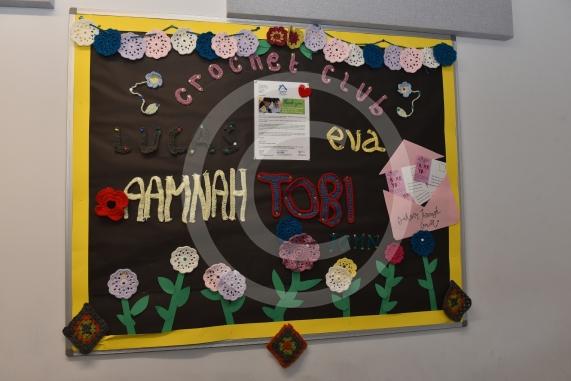 Burnham Grammar School Crochet Club &ndash; poppiesThe school runs a crochet club for students and their current project has been making crocheted poppies for Remembrance Day.