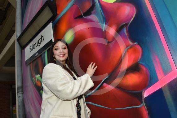 Slough Hub is unveiling a mural at Slough Station. The artist is Jho 