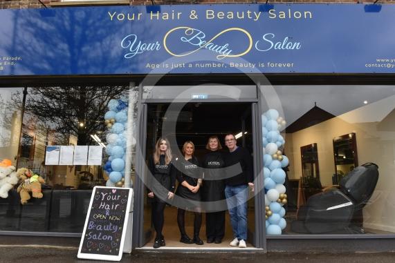 Your Beauty Salon, 65 The Parade, Bourne End, Buckinghamshire, SL8 5SB. A new health and beauty salon has opened in Bourne End. Salon owner Ludmila ‘Lucy’ Kuzmina and her staff at the premises. L-R Ludmila ‘Lucy’ Kuzmina, Katie Drozdzowska, Emily Nessling,  Derrick Webb