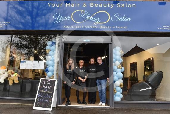 Your Beauty Salon, 65 The Parade, Bourne End, Buckinghamshire, SL8 5SB. A new health and beauty salon has opened in Bourne End. Salon owner Ludmila ‘Lucy’ Kuzmina and her staff at the premises. L-R Ludmila ‘Lucy’ Kuzmina, Katie Drozdzowska, Emily Nessling,  Derrick Webb