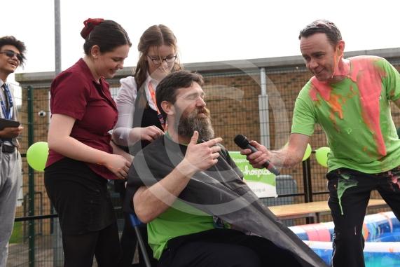 Furze Platt Senior School, MaidenheadTeachers to be gunged and have their beards shaved in aid of Thames Hospice. Richard Wright
