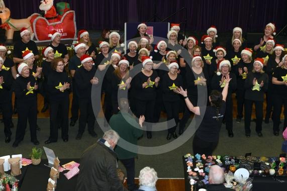 Maidenhead's Christmas Market & Christmas lights switch-on, Maidenhead Town Hall. ROCK CHOIR
