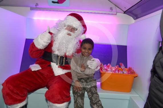 Maidenhead's Christmas Market & Christmas lights switch-on, Maidenhead Town Hall. SANTA on Sensory Bus, Stand Out For Autism