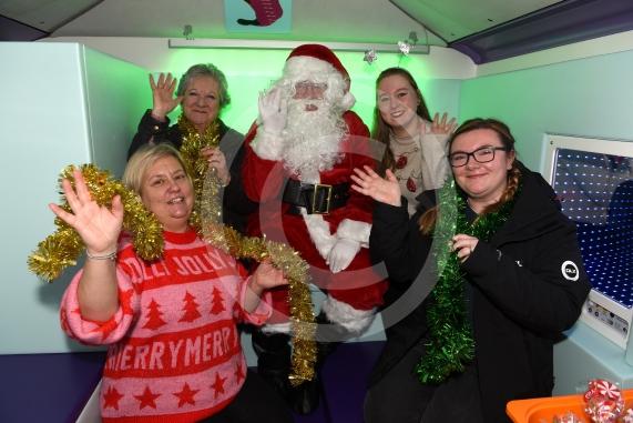 Maidenhead's Christmas Market & Christmas lights switch-on, Maidenhead Town Hall. SANTA on Sensory Bus, Stand Out For Autism