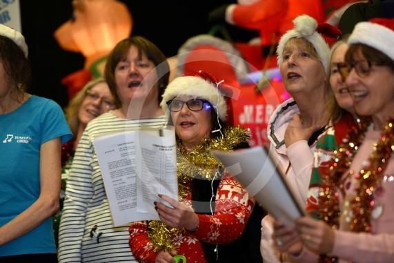 Maidenhead's Christmas Market & Christmas lights switch-on, Maidenhead Town Hall. TUNELESS CHOIR