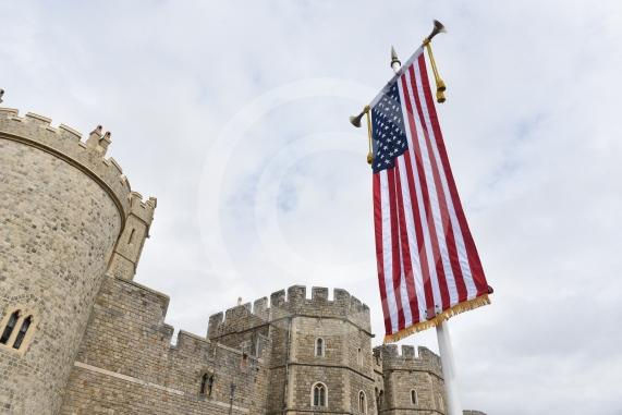 The American flags have gone up in Windsor outside Windsor Castle.Thames St, WindsorCastle Hill, WindsorHigh St, Windsor Peascod St, Windsor
