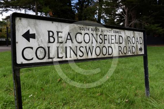 Scene of car crash, Collingswood Road, Farnham Royal, Slough