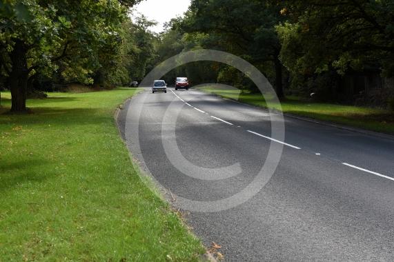 Scene of car crash, Collingswood Road, Farnham Royal, Slough