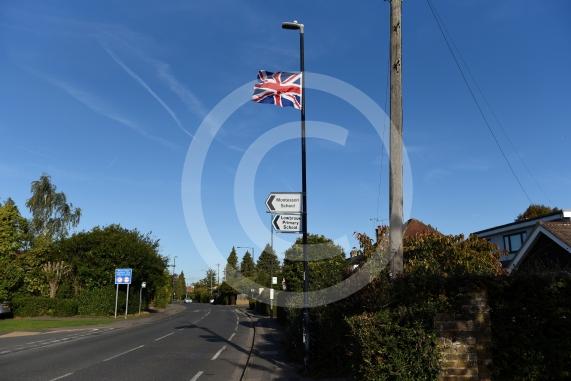 Flags on lamposts, Cox Green, MaidenheadHighfield Lane and Shoppenhangers Road, Cox Green, Maidenhead