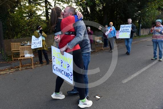 Maidenhead Half MarathonStarts from The Moors in Maidenhead at 9am COOKHAM - Billy Mallett proposing marriage to Bethany as she runs the first lap of the Maidenhead Marathon. Photos by Ian Longthorne