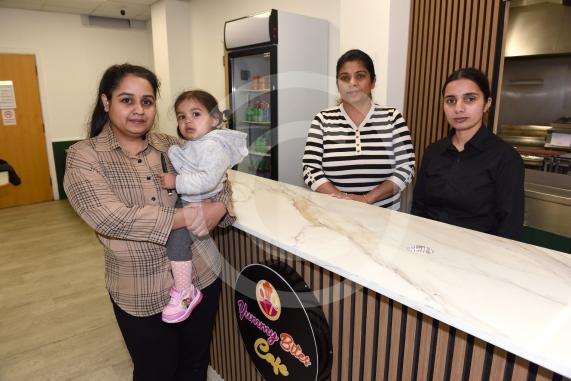 Yummy Bites Cafe, Maidenhead The café has just been opened by Jasmeen Kaur L-R Jasmeen Kaur, Aanchal T, Aman Sidhu