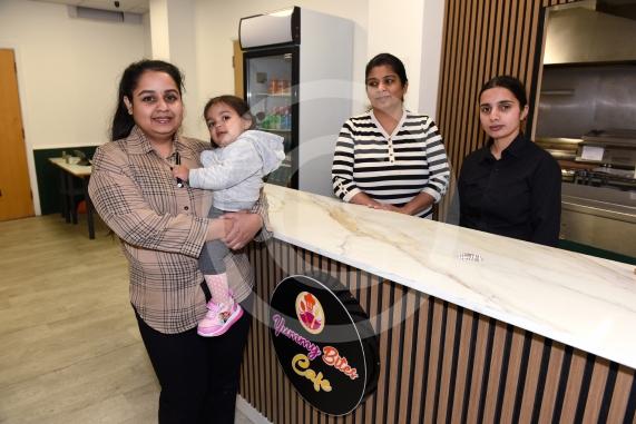 Yummy Bites Cafe, Maidenhead The café has just been opened by Jasmeen Kaur L-R Jasmeen Kaur, Aanchal T, Aman Sidhu