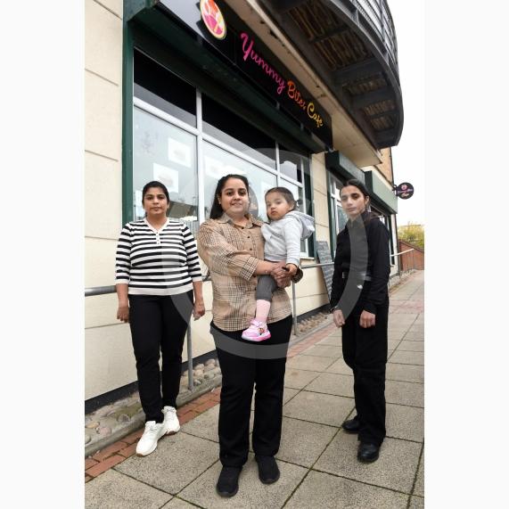 Yummy Bites Cafe, Maidenhead The café has just been opened by Jasmeen Kaur L-R Aanchal T, Jasmeen Kaur, Aman Sidhu