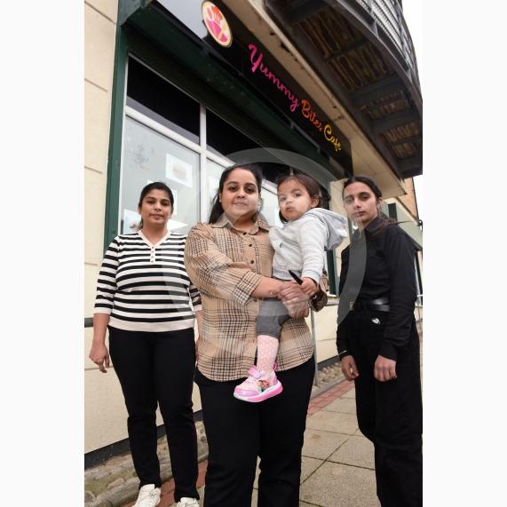 Yummy Bites Cafe, Maidenhead The café has just been opened by Jasmeen Kaur L-R Aanchal T, Jasmeen Kaur, Aman Sidhu