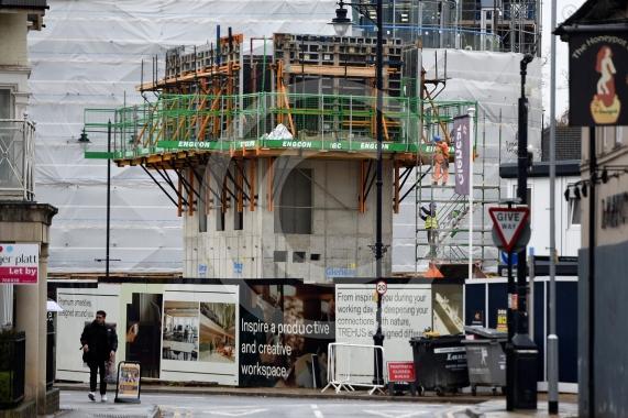 Trehus office building, One Maidenhead development, Queen Street, MaidenheadWork is progressing on the timber office building on the corner of Queen Street and King Street, Maidenhead
