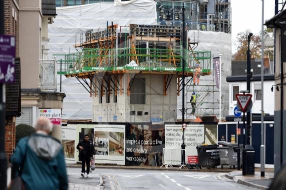 Trehus office building, One Maidenhead development, Queen Street, MaidenheadWork is progressing on the timber office building on the corner of Queen Street and King Street, Maidenhead