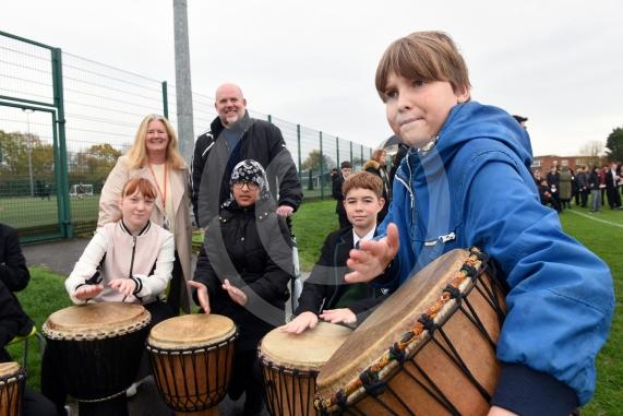 Anti-Bullying Week at Cox Green School who are partnering with Manor Green and Lowbrook primary schoolStudents from Manor Green and Cox Green are drumming to show their power against bullying’.Supported by Headteacher for Manor Green, Helen Hannam and Headteacher for Cox Green, Danny EdwardsCox Green School, Highfield Lane, Maidenhead 