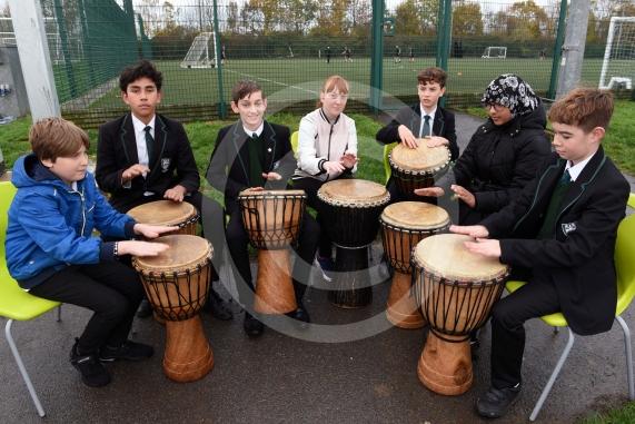 Anti-Bullying Week at Cox Green School who are partnering with Manor Green and Lowbrook primary schoolStudents from Manor Green and Cox Green are drumming to show their power against bullying’.Cox Green School, Highfield Lane, Maidenhead 