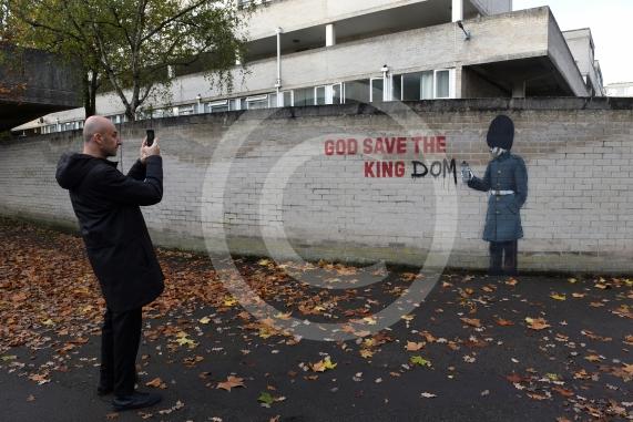 New graffiti on wall at Ward Royal Estate, Charles Street, WindsorPossible Banksy12.11.25 and 13.11.25