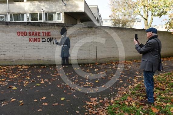 New graffiti on wall at Ward Royal Estate, Charles Street, WindsorPossible Banksy12.11.25 and 13.11.25