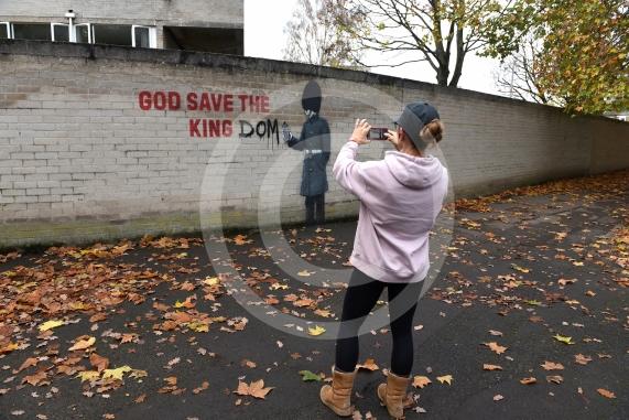 New graffiti on wall at Ward Royal Estate, Charles Street, WindsorPossible Banksy12.11.25 and 13.11.25