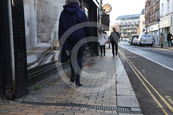 Maidenhead High Street (Looking down the road between junction with Queen St and St Ives Rd)People were complaining about the pavements in the town centre, particularly the narrow and undulating pavements