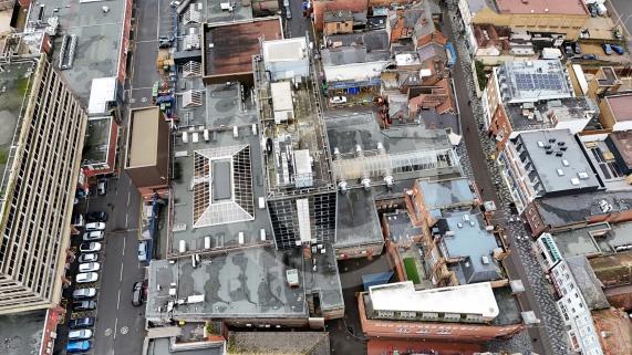 Nicholsons Shopping Centre, Maidenhead from above - aerial drone photo27.11.25