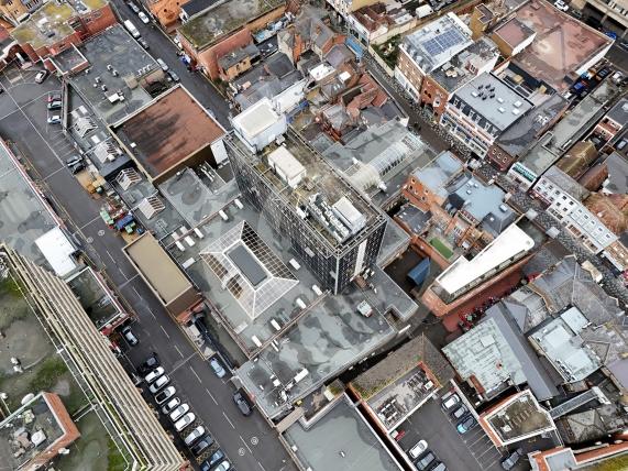 Nicholsons Shopping Centre, Maidenhead from above - aerial drone photo27.11.25
