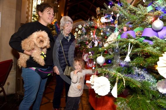 St Luke’s Christmas Tree Festival. St Luke’s Church, Norfolk Road, MaidenheadJessica Catherall, Jacqueline Earley, Chloe Catherall 4 and Ziggy