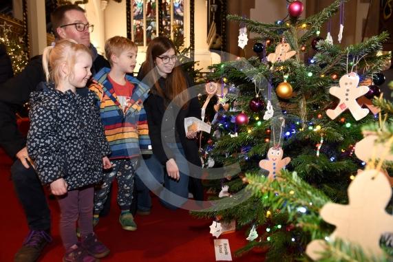St Luke’s Christmas Tree Festival. St Luke’s Church, Norfolk Road, MaidenheadHenry Milverton, Abi Rixon with George 5 and Anna 3