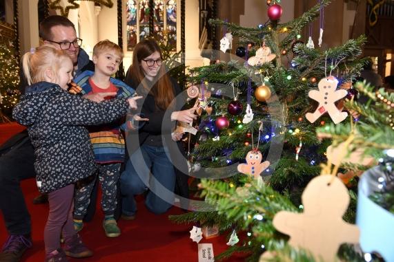 St Luke’s Christmas Tree Festival. St Luke’s Church, Norfolk Road, MaidenheadHenry Milverton, Abi Rixon with George 5 and Anna 3